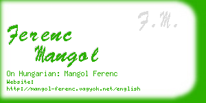 ferenc mangol business card